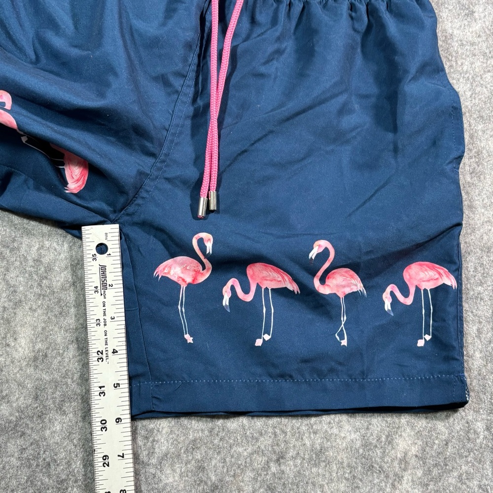 Franks Mens Multicolor Flamingo Adjustable Waist Swim Shorts Size MD‎ - Picture 8 of 13
